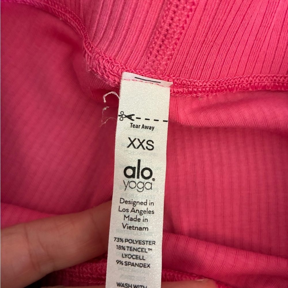 Alo Yoga Women’s Ribbed Blissful Leggings XXS Hot Pink Loungewear Athleisure - Picture 8 of 8